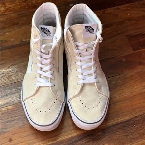 Vans off white high top sneakers